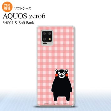 SHG04 SHG04 ZERO6 AQUOS zero6 スマホケース ソフトケース くまモン チェック ピンク メンズ レディース nk-zero6-tpkm18