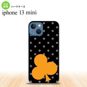 iPhone13mini iPhone13 mini ケース ハードケース トランプ 水玉 クラブ 黒 オレンジ  nk-i13m-547