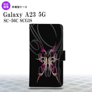 Galaxy A23 GalaxyA23 手帳型スマホケース カバー ピンスト 黒 ピンク 2022年 10月発売 nk-004s-a23-dr1240