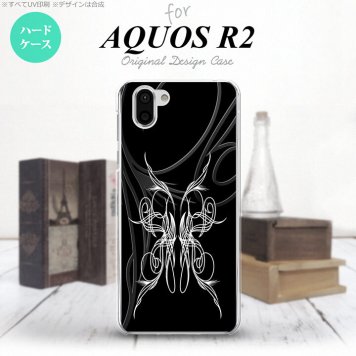 AQUOS R2 アクオス アール2 SH-03K SHV42 専用 スマホケース カバー ハードケース ピンスト 黒×白 nk-r2-1243[スマホ,スマホケース,スマホカバー,ケース,カバー,ジャケット]