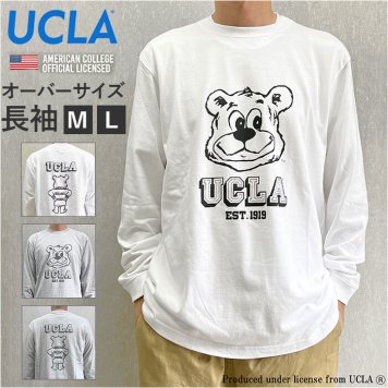 長袖Tシャツ メンズ 綿 通販 UCLA ユーシーエルエー メンズ長袖Tシャツ オーバーサイズ ロングＴシャツ Ｔシャツ カットソー トップス 男性 女性 ゆったり おしゃれ かわいい シンプル 男女兼用 通学 ギフト 誕生日