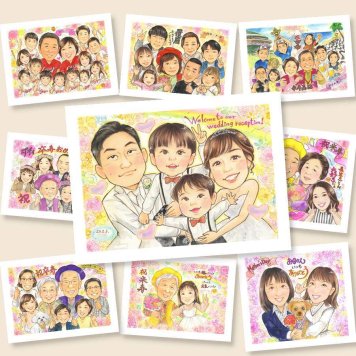 結婚式の記念に、写真を送るだけで、あたたかな似顔絵に。初めての似顔絵注文でも安心です。 プレゼント 似顔絵 結婚祝い ギフト 名入れ 贈り物 手描き 結婚式 婚礼 ブライダル 記念 ウェディング カップル 新郎 両親 新婦 下書き確認 名入れ 修正無料 サプライズ 親孝行 喜ばれる そっくり ウェディング 思い出 一生もの 結婚式 お祝いの品 家族 メモリアルギフト 感激 クリスマス 同窓会