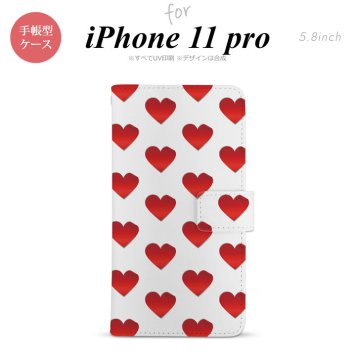 iPhone11Pro iPhone11 Pro 手帳型スマホケース カバー ハート 赤  nk-004s-i11p-dr017