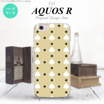 【SH03J】【スマホケース/スマホカバー】【アクオス R】SH03J スマホケース AQUOS R SH-03J カバー アクオス R トランプ(スペード) ベージュ×白 nk-sh03j-541【メール便送料無料】