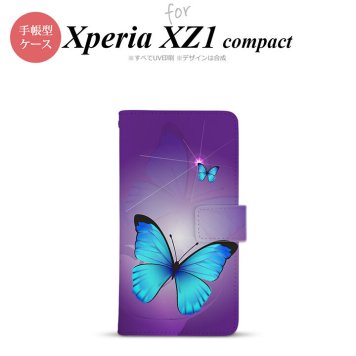 【手帳型 スマホ カバー ケース】【SO02K】【エクスペリア XZ1】手帳型 ケース SO-02K スマホ カバー Xperia XZ1 Compact エクスペリア バタフライ・蝶（B） 紫 nk-004s-so02k-dr213【メール便送料無料】