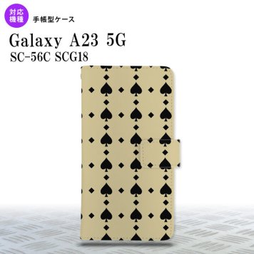 Galaxy A23 GalaxyA23 手帳型スマホケース カバー トランプ スペード ベージュ 黒 2022年 10月発売 nk-004s-a23-dr539