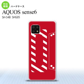 SH-54B SHG05 AQUOS sense6 スマホケース ハードケース カセットテープ 赤 メンズ レディース nk-sens6-188