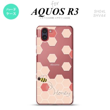 SH-04L SHV44 R3 AQUOS R3 スマホケース カバー ハニー クリア 赤 nk-r3-1686