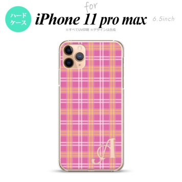 iPhone11ProMax iPhone11pro max スマホケース ハードケース チェック B ピンク +アルファベット メンズ レディース nk-i11pm-434i