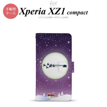 【手帳型 スマホ カバー ケース】【SO02K】【エクスペリア XZ1】手帳型 ケース SO-02K スマホ カバー Xperia XZ1 Compact エクスペリア クリスマス 紫 nk-004s-so02k-dr1004【メール便送料無料】