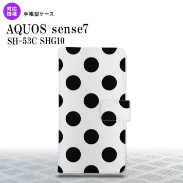 sense7 sense7 手帳型スマホケース カバー ドット 水玉 黒 2022年 11月発売 nk-004s-sens7-dr001