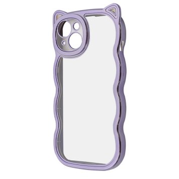 iPhone 14 CaMii 耐衝撃 バンパー 精密設計 カメラ保護 猫耳 うねうね メタリック TPUソフトケース / ラベンダー ※送料無料(ポスト投函)