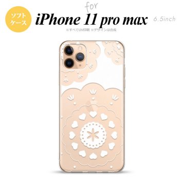 iPhone11ProMax iPhone11pro max スマホケース ソフトケース レース クリア 白 メンズ レディース nk-i11pm-tp1481