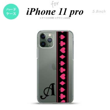 iPhone11Pro iPhone11 Pro スマホケース ハードケース トランプ 帯 黒 ピンク +アルファベット メンズ レディース nk-i11p-524i