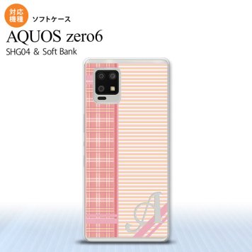 SHG04 SHG04 ZERO6 AQUOS zero6 スマホケース ソフトケース チェック ボーダー ピンク +アルファベット メンズ レディース nk-zero6-tp1605i