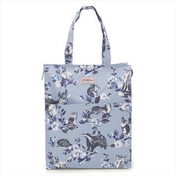 キャスキッドソン Cath Kidston トートバッグ ショルダーバッグ 788236 Pocket Zipped Shopper ポケットジップショッパー Grey Blue Badgers and Friends ブルー系マルチ