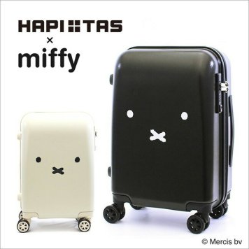 1-2W miffy ミッフィー スーツケース Sサイズ[キャリーケース キャリーバッグ 機内持ち込み 機内 持ち込み Sサイズ S サイズ かわいい 可愛い おしゃれ オシャレ 女性 レディース 白 黒 キャラクター デザイン 新幹線 キャスター ビジネス]