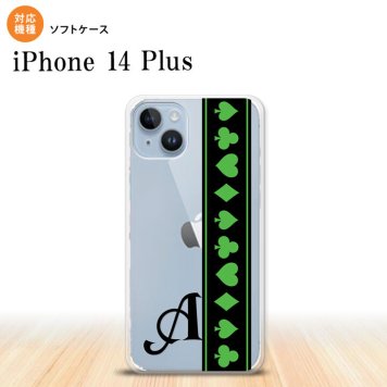 iPhone14 plsu iPhone14 plsu スマホケース 背面ケースソフトケース トランプ 帯 黒 緑 +アルファベット 2022年 10月発売 nk-i14pl-tp526i
