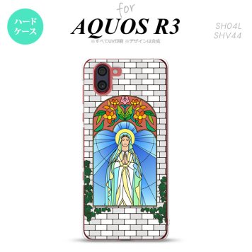 SH-04L SHV44 R3 AQUOS R3 スマホケース カバー マリア様 グレー nk-r3-1503