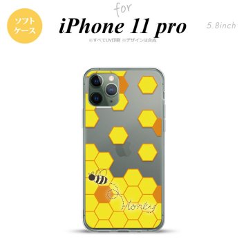 iPhone11Pro iPhone11 Pro スマホケース ソフトケース ハニー クリア 黄 メンズ レディース nk-i11p-tp1685