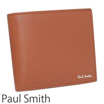 Paul Smith ポールスミス 二つ折財布 M1A4833 BMULTI ブラウン レッド海外正規品 無料ラッピング可
