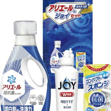 春の贈り物便り抗菌除菌・アリエール＆ジョイセット ギフト工房 P&Gアリエールジェル（720g）・P&G除菌ジョイ（170ml）・コンパクトスポンジ×各1