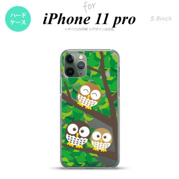iPhone11Pro iPhone11 Pro スマホケース ハードケース フクロウ C 緑 メンズ レディース nk-i11p-1094