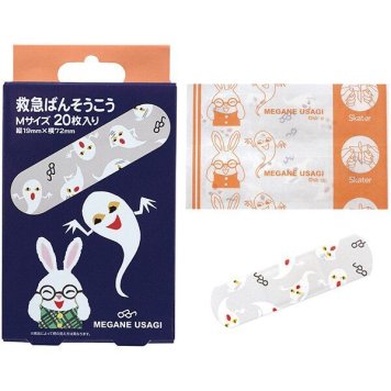 めがねうさぎ 救急絆創膏(ばんそうこう) Mサイズ 20枚入り スケーター ※送料無料(ポスト投函)