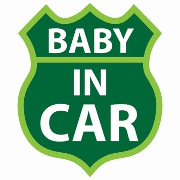 BABY IN CAR ステッカー グリーン ルート66 カーステッカー シール sticker 安全対策 あおり運転 かっこいい おしゃれ かわいい 車ステッカー ステッカー 車 サインステッカー ドライブ 防水 屋外 屋内 カーサイン