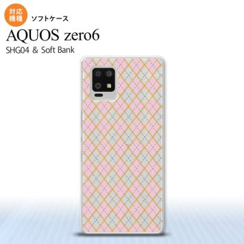 SHG04 SHG04 ZERO6 AQUOS zero6 スマホケース ソフトケース アーガイル クリア ピンク メンズ レディース nk-zero6-tp1412