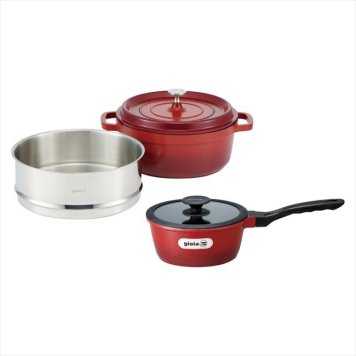 ジョイア ソースパン&蒸し器セット　レッド XC-24RE-KSS  内祝 内祝い お祝 御祝 記念品 出産内祝い プレゼント 快気祝い 粗供養 引出物