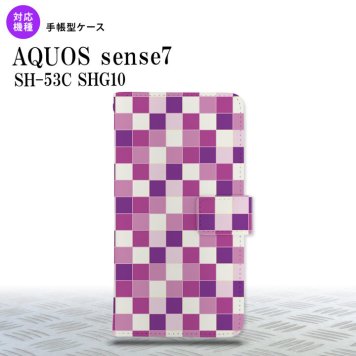 sense7 sense7 手帳型スマホケース カバー スクエア モザイク 紫 2022年 11月発売 nk-004s-sens7-dr1019
