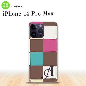 iPhone14 ProMax iPhone14 Pro Max スマホケース 背面ケース ハードケース パッチワーク ミックスE 茶 +アルファベット 2022年 9月発売 nk-i14pm-1675i