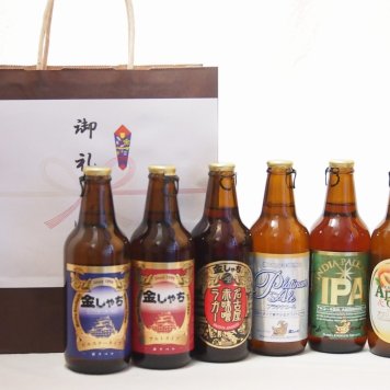 贈り物クラフトビール6本セット(アルト ピルスナー インディアペール プラチナエール アプリコットオレンジ 名古屋赤味噌ラガー) 330ml×6本