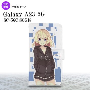 Galaxy A23 GalaxyA23 手帳型スマホケース カバー 女の子 キャラ 青 2022年 10月発売 nk-004s-a23-dr1325