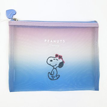 スヌーピー メッシュフラットポーチ グラデーション SNOOPY