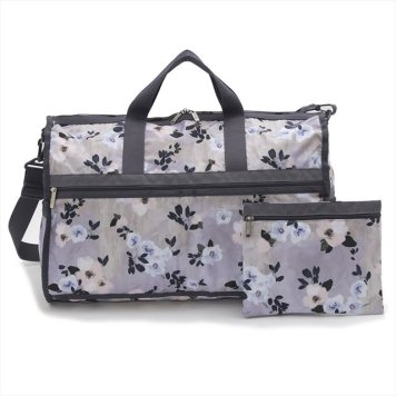 レスポートサック LeSportsac ボストンバッグ 斜めがけバッグ 7185 E015 LARGE WEEKENDER ラージウィークエンダー LYRICAL FROST フラワー柄ライトグレー系