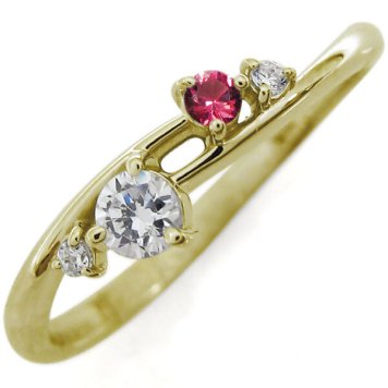 シンプルリング ライン リング ダイヤモンド 婚約指輪 18金
