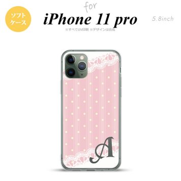 iPhone11Pro iPhone11 Pro スマホケース ソフトケース ドット レース C 薄ピンク +アルファベット メンズ レディース nk-i11p-tp1618i