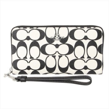 コーチアウトレット 財布 COACH OUTLET 長財布 CP409 SVCAH シルバー チョークマルチ ホワイト