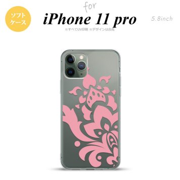 iPhone11Pro iPhone11 Pro スマホケース ソフトケース ダマスク C ピンク メンズ レディース nk-i11p-tp1028