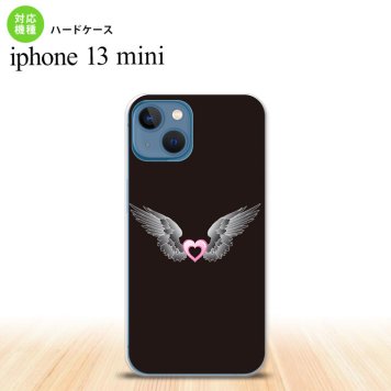 iPhone13mini iPhone13 mini ケース ハードケース 黒翼 ハート 黒 ピンク  nk-i13m-467
