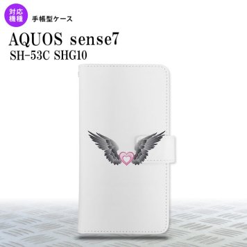 sense7 sense7 手帳型スマホケース カバー 黒翼 ハート ピンク 2022年 11月発売 nk-004s-sens7-dr465