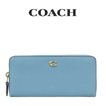 送料無料 コーチ COACH アウトレット 夏のボーナス レディース 財布 ラウンドジップ長財布 長財布 CS032 B4PUB(ブラス×ブルーベル) ブルー (女性 プレゼント ブランド)