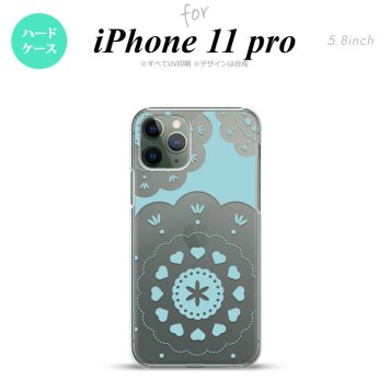iPhone11Pro iPhone11 Pro スマホケース ハードケース レース クリア 緑 メンズ レディース nk-i11p-1483