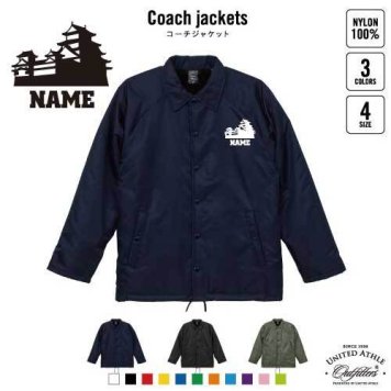 歴史倶楽部/名入れボア裏地付きコーチジャケット 左胸ワンポイントミリタリー アメカジ ブラック ネイビー カーキ ストリート ブルゾン アウター レキシ 歴女 城