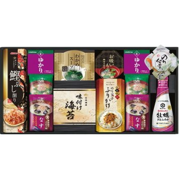 マルトモ みそ汁食卓詰合せ [26-2904-102] MW-50 味噌汁 鰹節 だし醤油 ゆかり 味付のり 佃煮 スープ ふりかけ 詰め合わせ グルメ 食品 常温 保存食 非常食 内祝い お返し お祝い ギフト 贈り物 プレゼント