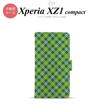 【手帳型 スマホ カバー ケース】【SO02K】【エクスペリア XZ1】手帳型 ケース SO-02K スマホ カバー Xperia XZ1 Compact エクスペリア チェックA 緑 nk-004s-so02k-dr435【メール便送料無料】