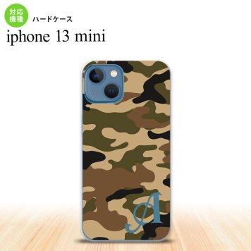 iPhone13mini iPhone13 mini ケース ハードケース ウッドランド 迷彩 A 茶 +アルファベット  nk-i13m-1155i