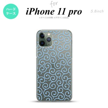 iPhone11Pro iPhone11 Pro スマホケース ハードケース 唐草 クリア 水色 メンズ レディース nk-i11p-1127